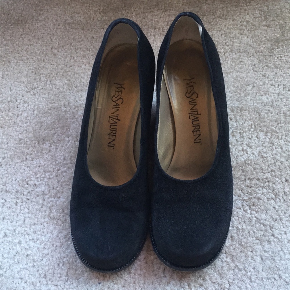 Saint Laurent suede block heel sz 7 - Picture 4 of 8